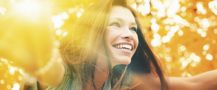 happy laughing woman